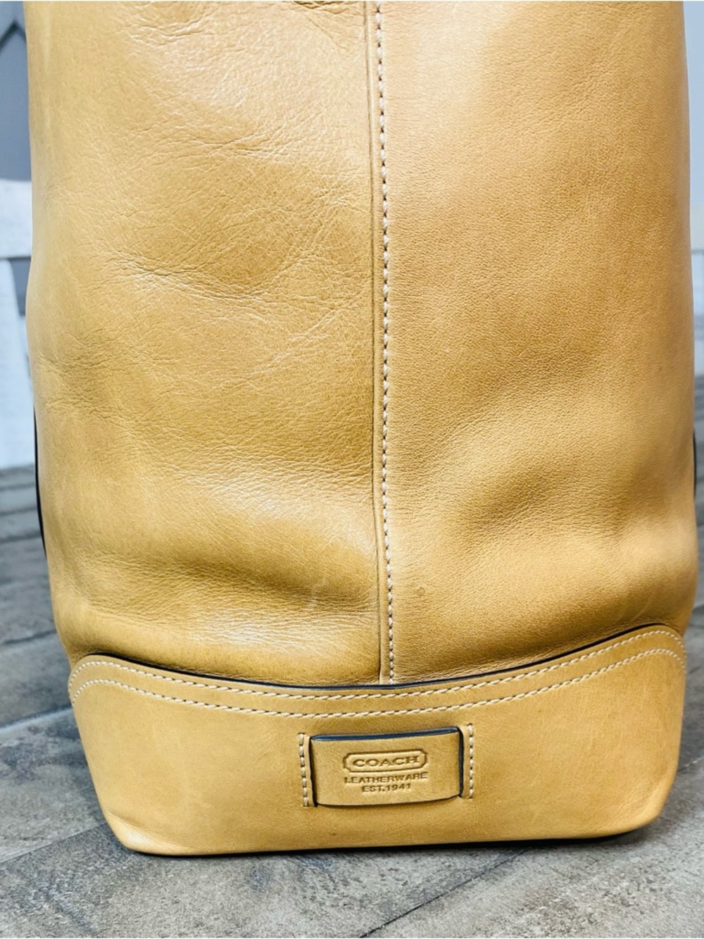 Vintage Coach Hamptons Large Carryall Tote Bag Leather Camel 6491 - Picture 6 of 15
